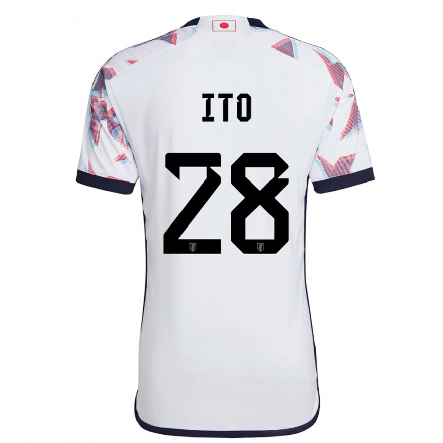 Kandiny Kinder Japanische Hiroki Ito #28 Weiß Auswärtstrikot Trikot 22-24 T-shirt