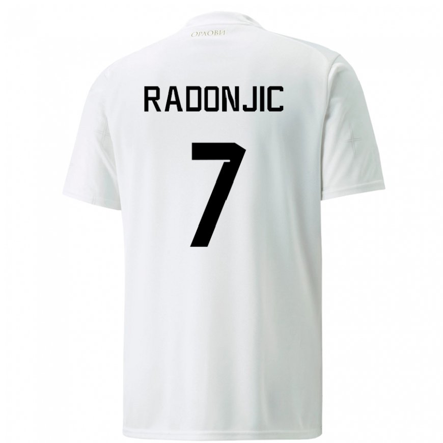 Kandiny Kinder Serbische Nemanja Radonjic #7 Weiß Auswärtstrikot Trikot 22-24 T-shirt