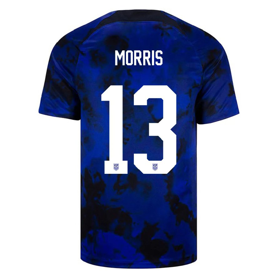 Kandiny Kinder Us-amerikanische Jordan Morris #13 Königsblau Auswärtstrikot Trikot 22-24 T-shirt