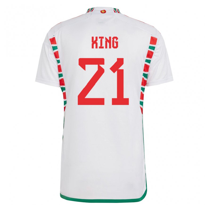 Kandiny Kinder Walisische Tom King #21 Weiß Auswärtstrikot Trikot 22-24 T-shirt