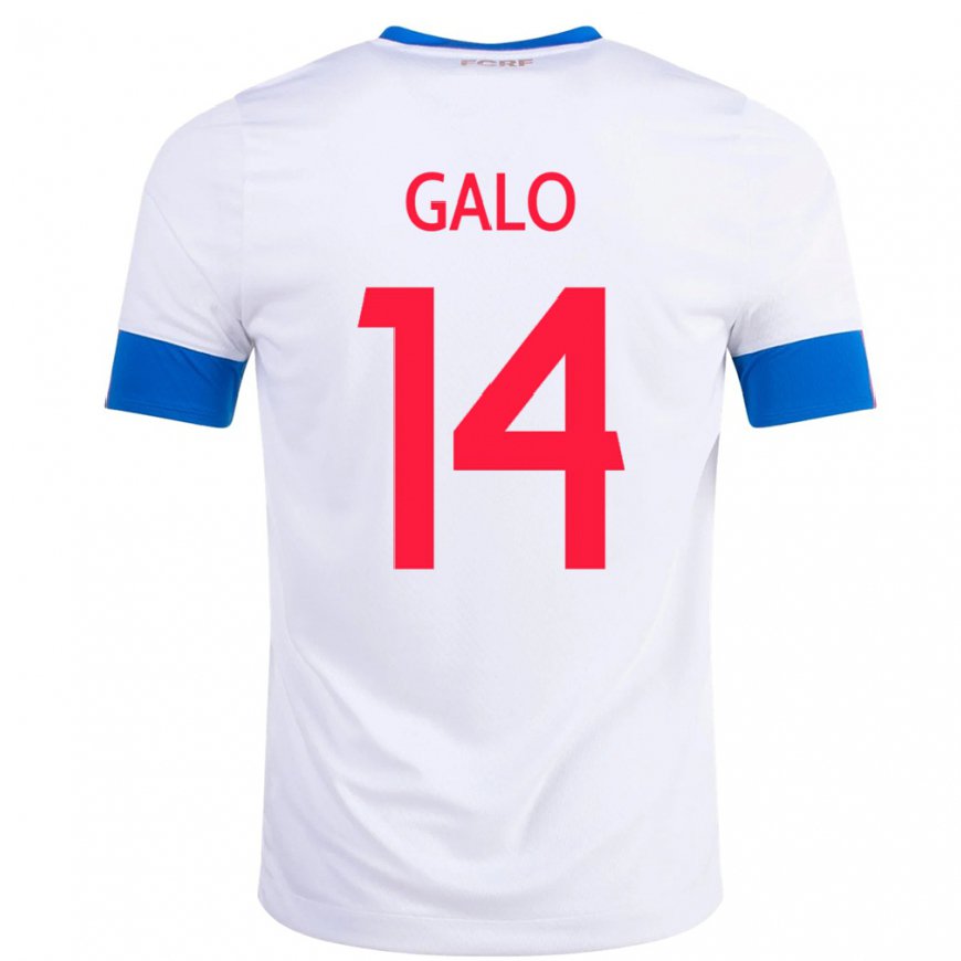 Kandiny Kinder Costa-ricanische Orlando Galo #14 Weiß Auswärtstrikot Trikot 22-24 T-shirt