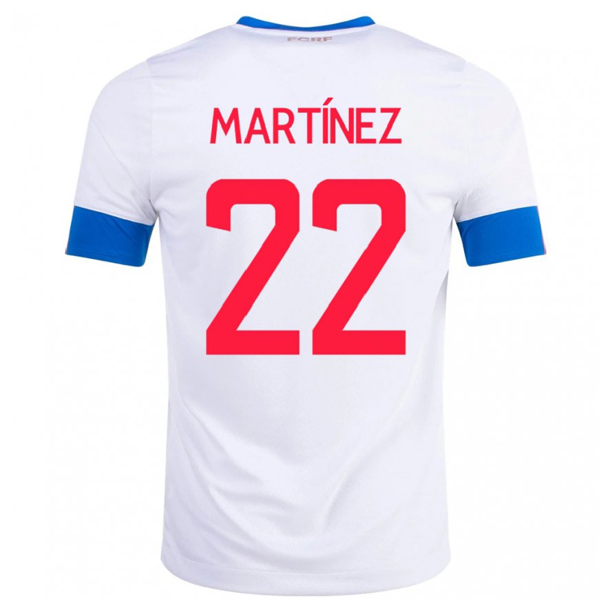 Kandiny Kinder Costa-ricanische Carlos Martinez #22 Weiß Auswärtstrikot Trikot 22-24 T-shirt