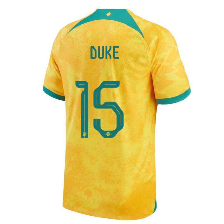 Kandiny Herren Australische Mitchell Duke #15 Gold Heimtrikot Trikot 22-24 T-shirt