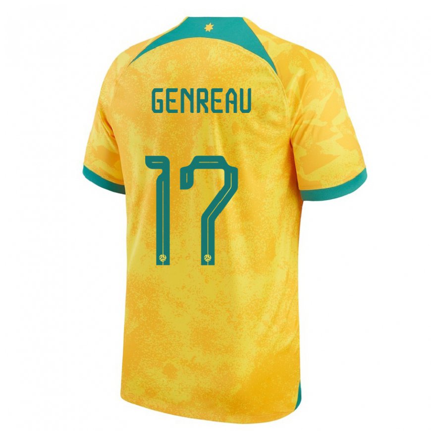 Kandiny Herren Australische Denis Genreau #17 Gold Heimtrikot Trikot 22-24 T-shirt