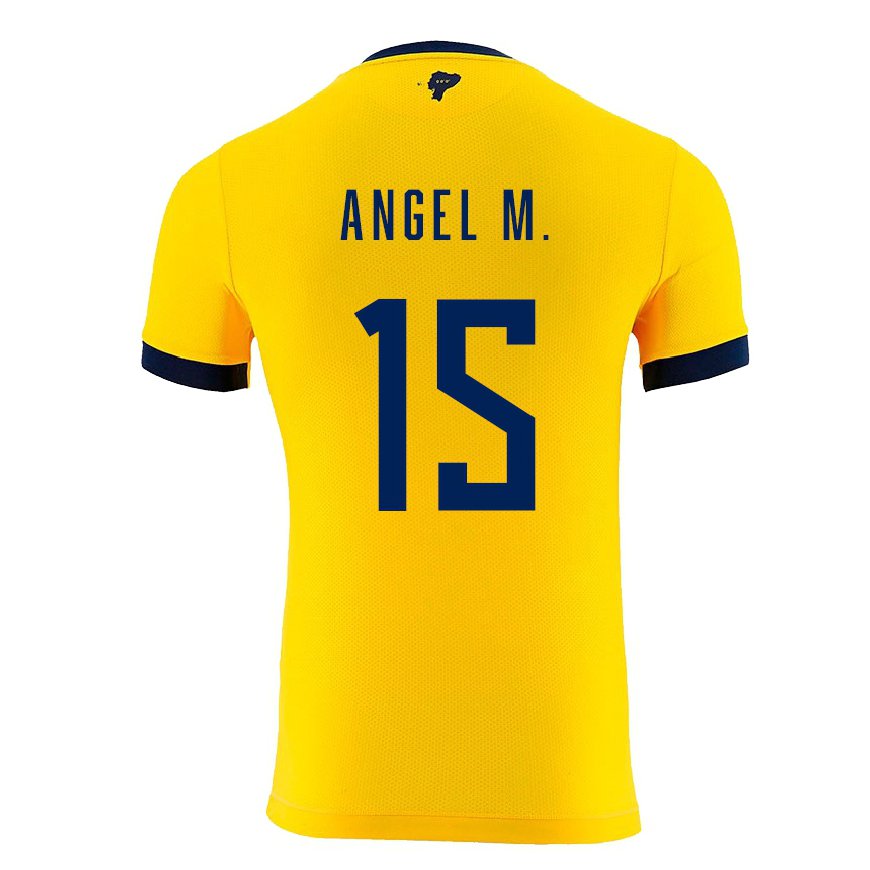Kandiny Herren Ecuadorianische Angel Mena #15 Gelb Heimtrikot Trikot 22-24 T-shirt