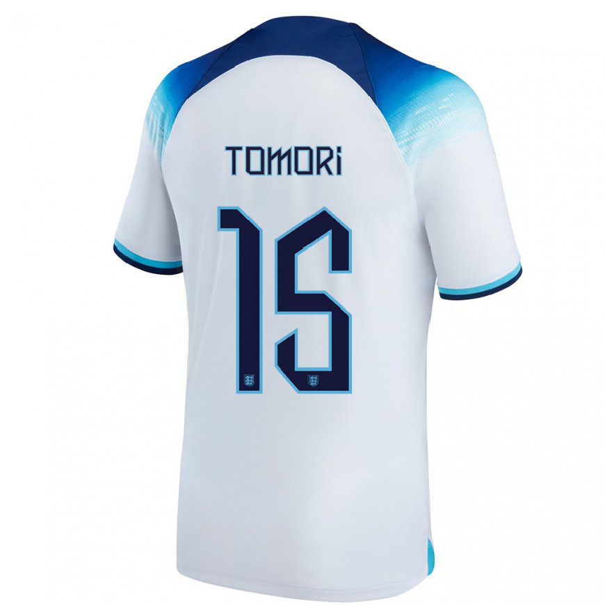 Kandiny Herren Englische Fikayo Tomori #15 Weiß Blau Heimtrikot Trikot 22-24 T-shirt