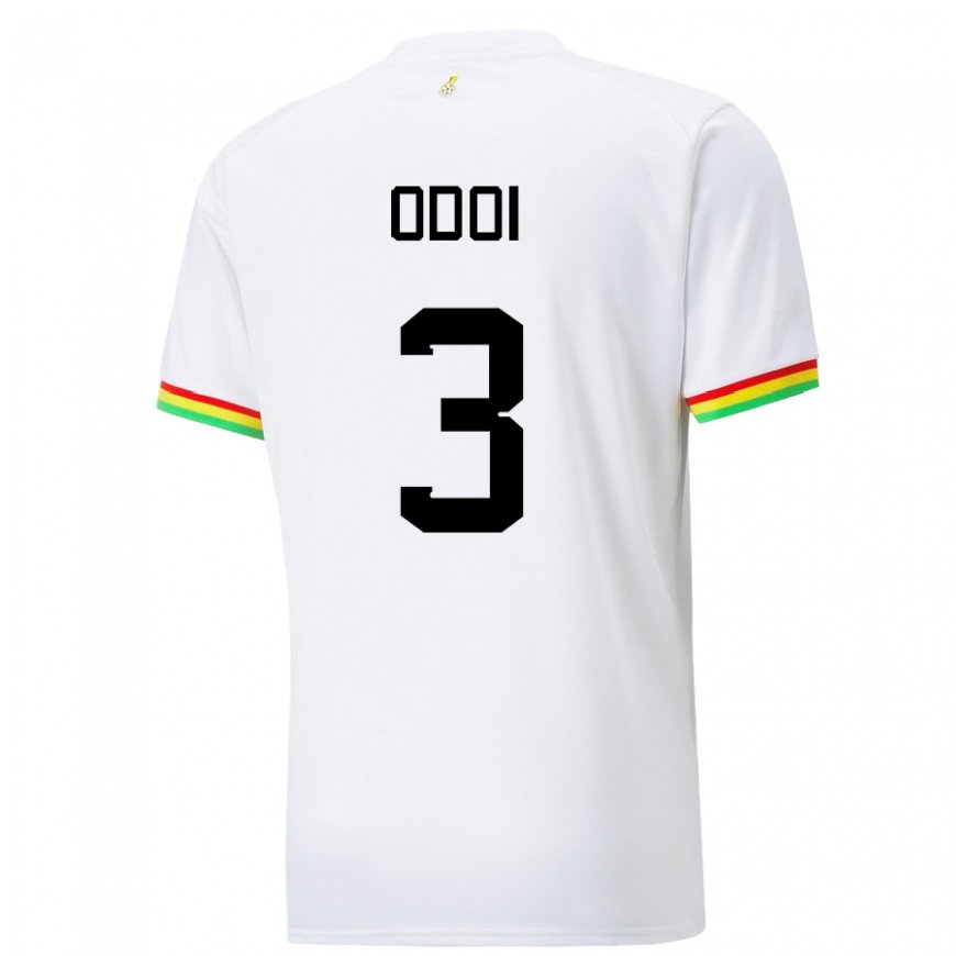 Kandiny Herren Ghanaische Denis Odoi #3 Weiß Heimtrikot Trikot 22-24 T-shirt