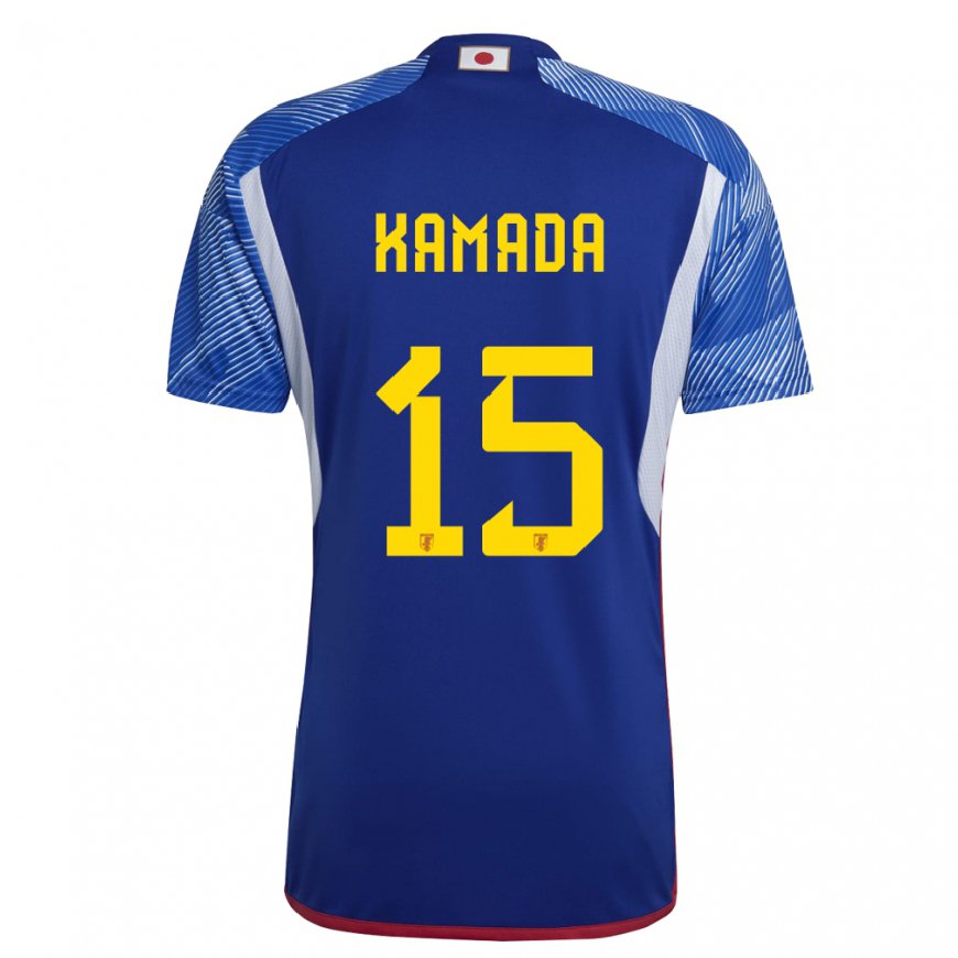 Kandiny Herren Japanische Daichi Kamada #15 Königsblau Heimtrikot Trikot 22-24 T-shirt