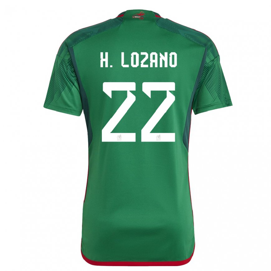 Kandiny Herren Mexikanische Hirving Lozano #22 Grün Heimtrikot Trikot 22-24 T-shirt
