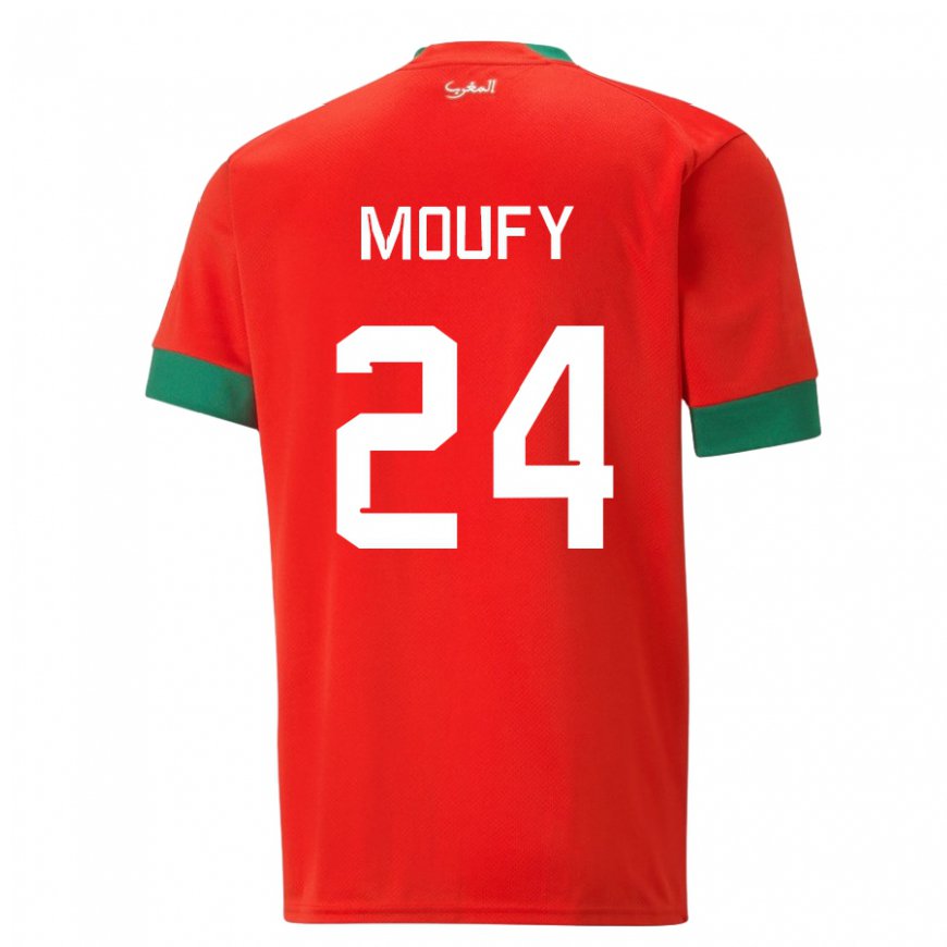 Kandiny Herren Marokkanische Fahd Moufy #24 Rot Heimtrikot Trikot 22-24 T-shirt