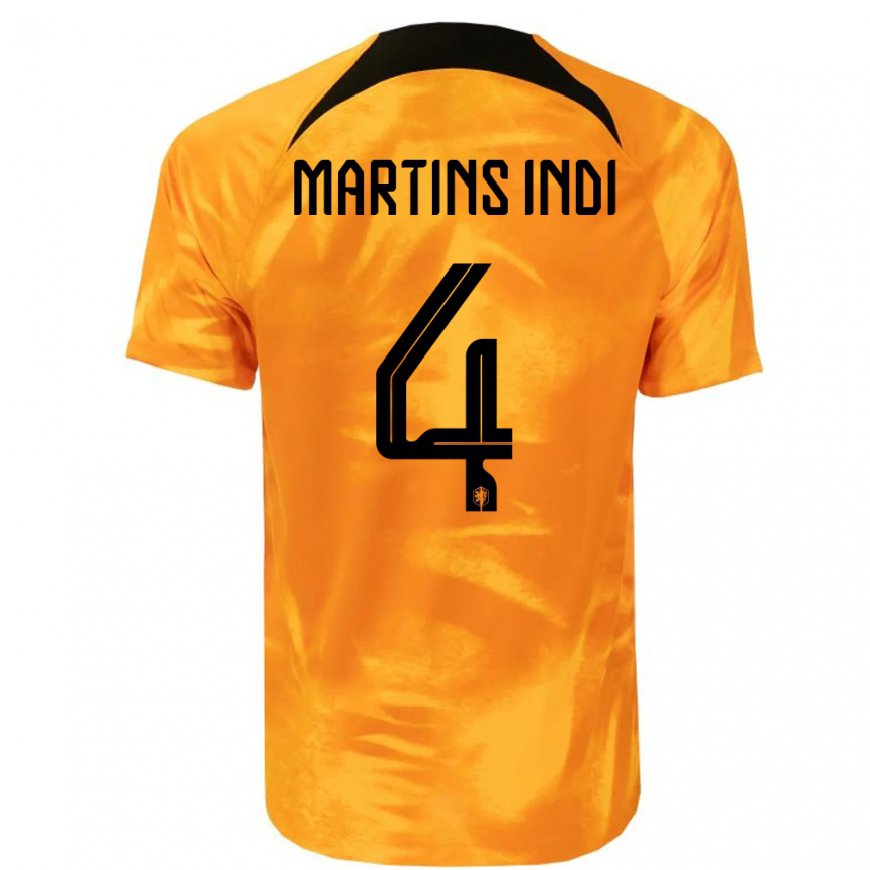 Kandiny Herren Niederländische Bruno Martins Indi #4 Laser-orange Heimtrikot Trikot 22-24 T-shirt