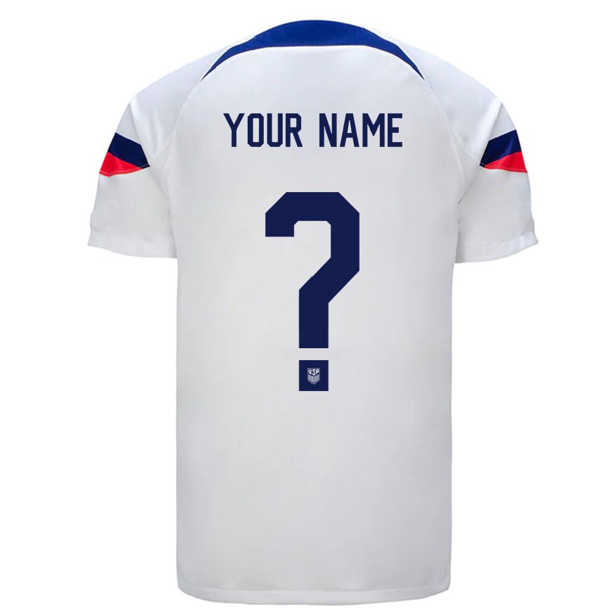 Kandiny Herren Us-amerikanische Ihren Namen #0 Weiß Heimtrikot Trikot 22-24 T-shirt