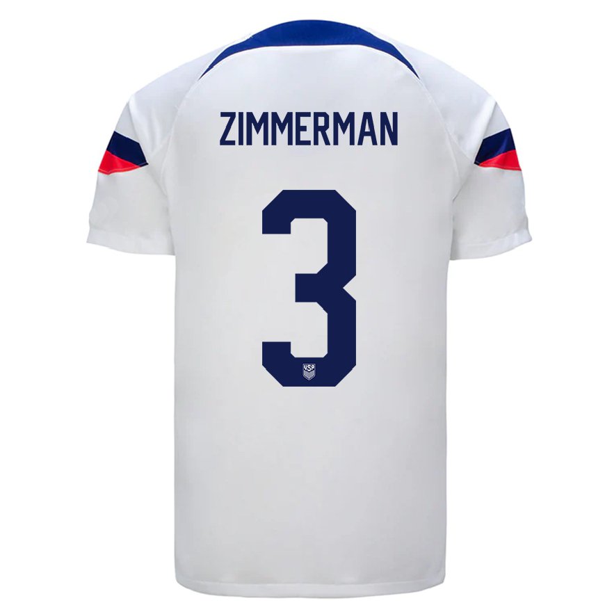 Kandiny Herren Us-amerikanische Walker Zimmerman #3 Weiß Heimtrikot Trikot 22-24 T-shirt