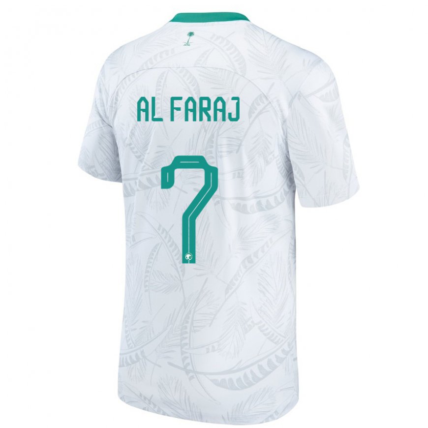 Kandiny Herren Saudi-arabische Salman Al Faraj #7 Weiß Heimtrikot Trikot 22-24 T-shirt