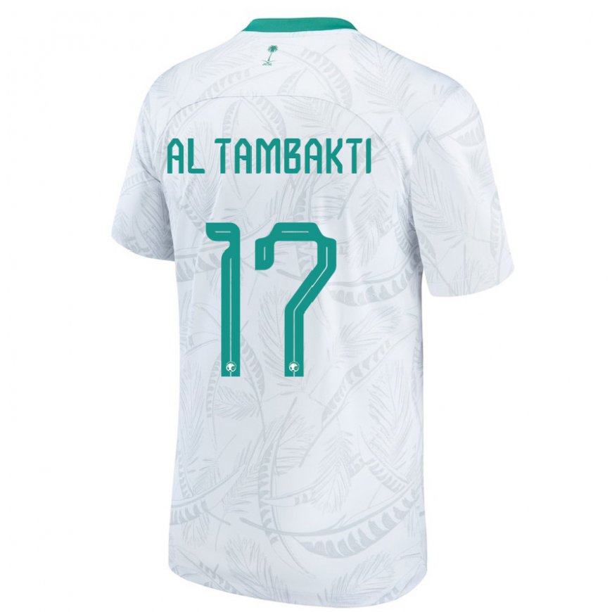 Kandiny Herren Saudi-arabische Hassan Al Tambakti #17 Weiß Heimtrikot Trikot 22-24 T-shirt