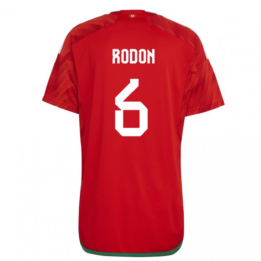 Kandiny Herren Walisische Joe Rodon #6 Rot Heimtrikot Trikot 22-24 T-shirt