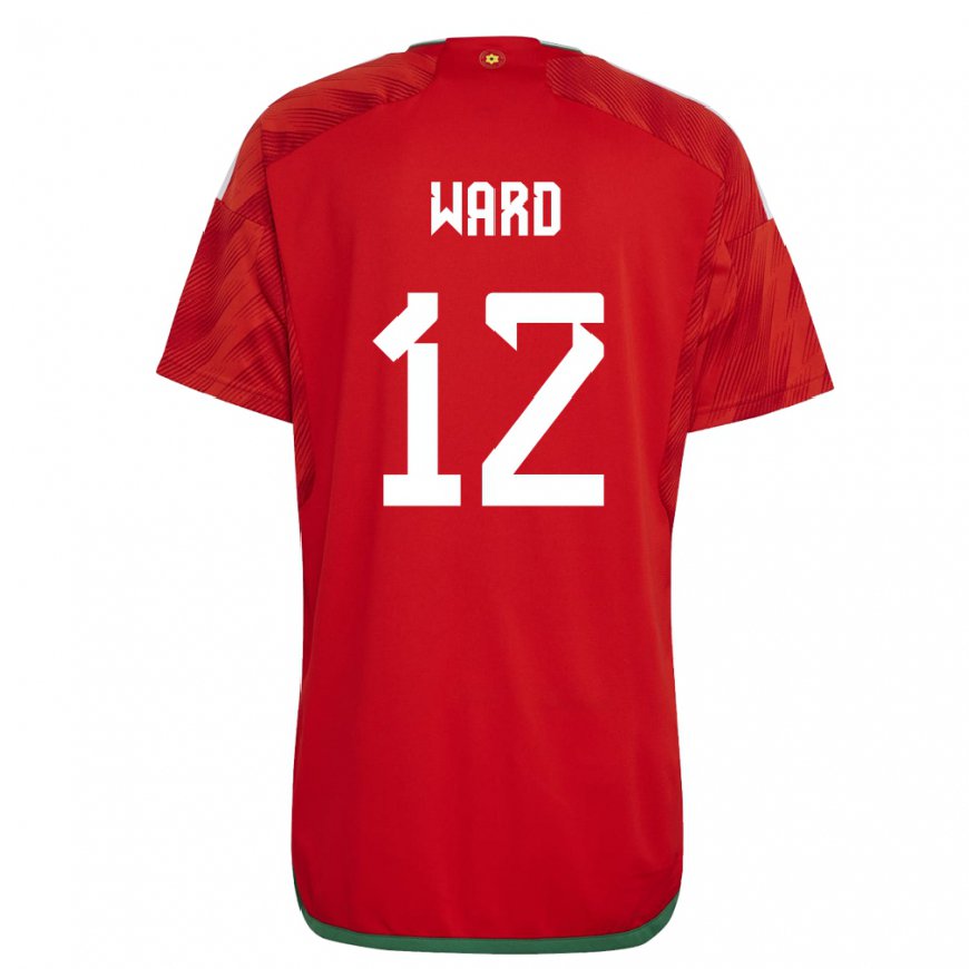 Kandiny Herren Walisische Danny Ward #12 Rot Heimtrikot Trikot 22-24 T-shirt