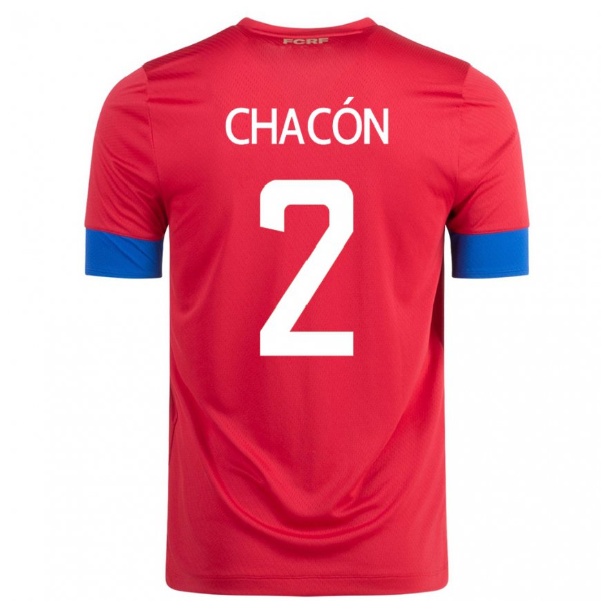 Kandiny Herren Costa-ricanische Daniel Chacon #2 Rot Heimtrikot Trikot 22-24 T-shirt