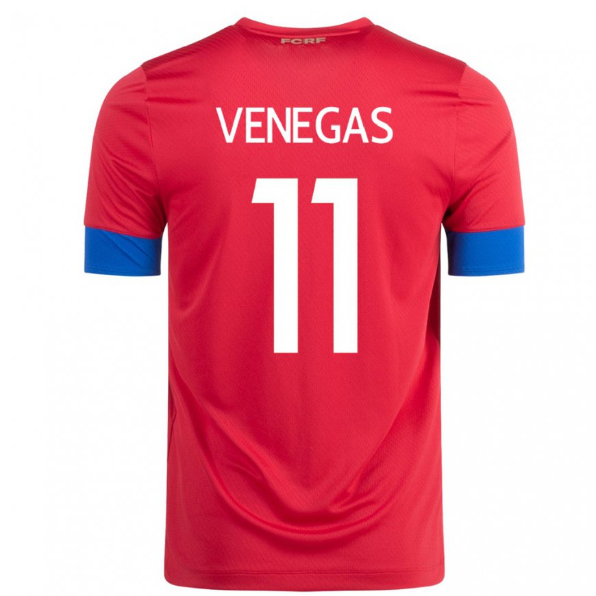Kandiny Herren Costa-ricanische Johan Venegas #11 Rot Heimtrikot Trikot 22-24 T-shirt