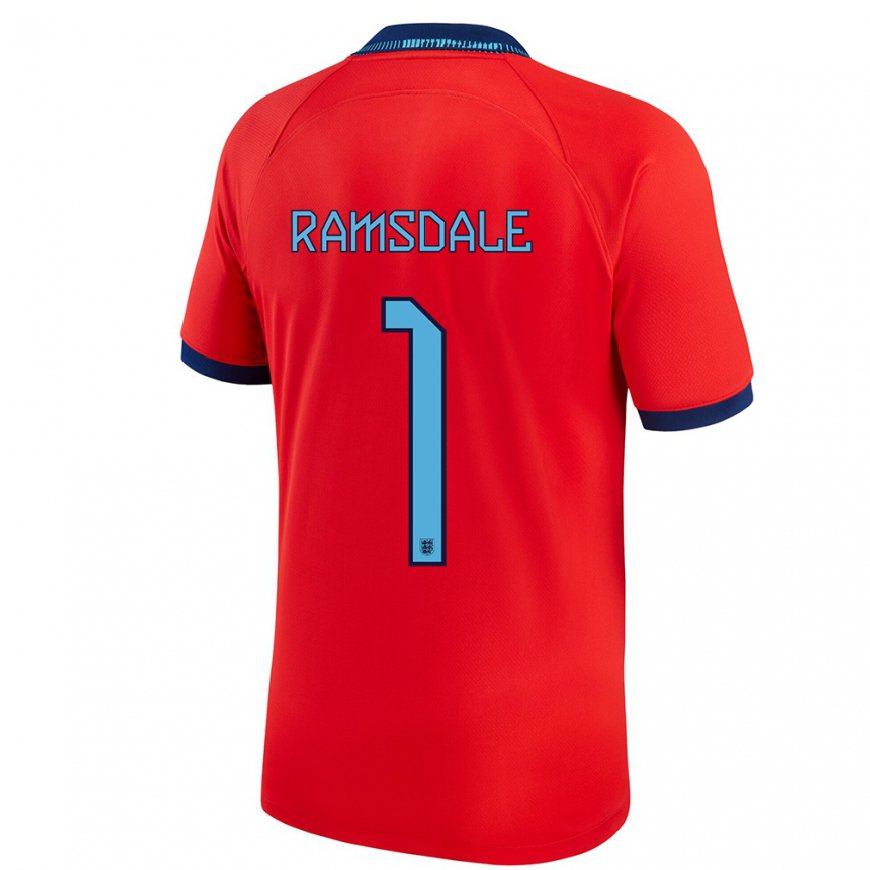 Kandiny Herren Englische Aaron Ramsdale #1 Rot Auswärtstrikot Trikot 22-24 T-shirt