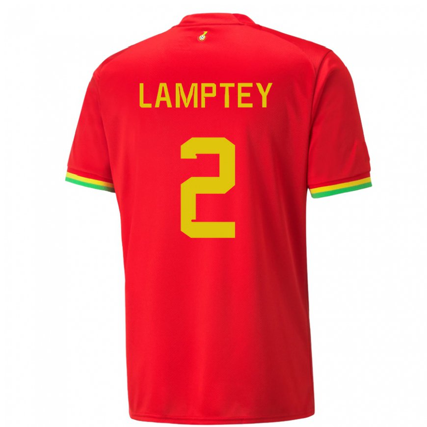 Kandiny Herren Ghanaische Tariq Lamptey #2 Rot Auswärtstrikot Trikot 22-24 T-shirt