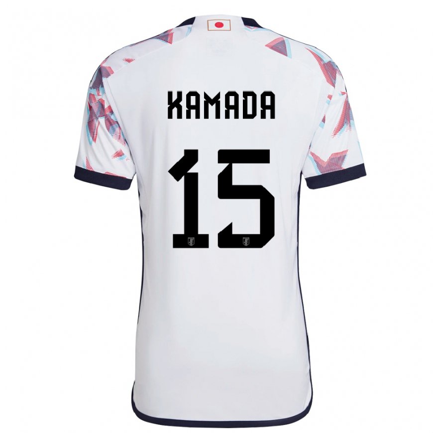 Kandiny Herren Japanische Daichi Kamada #15 Weiß Auswärtstrikot Trikot 22-24 T-shirt