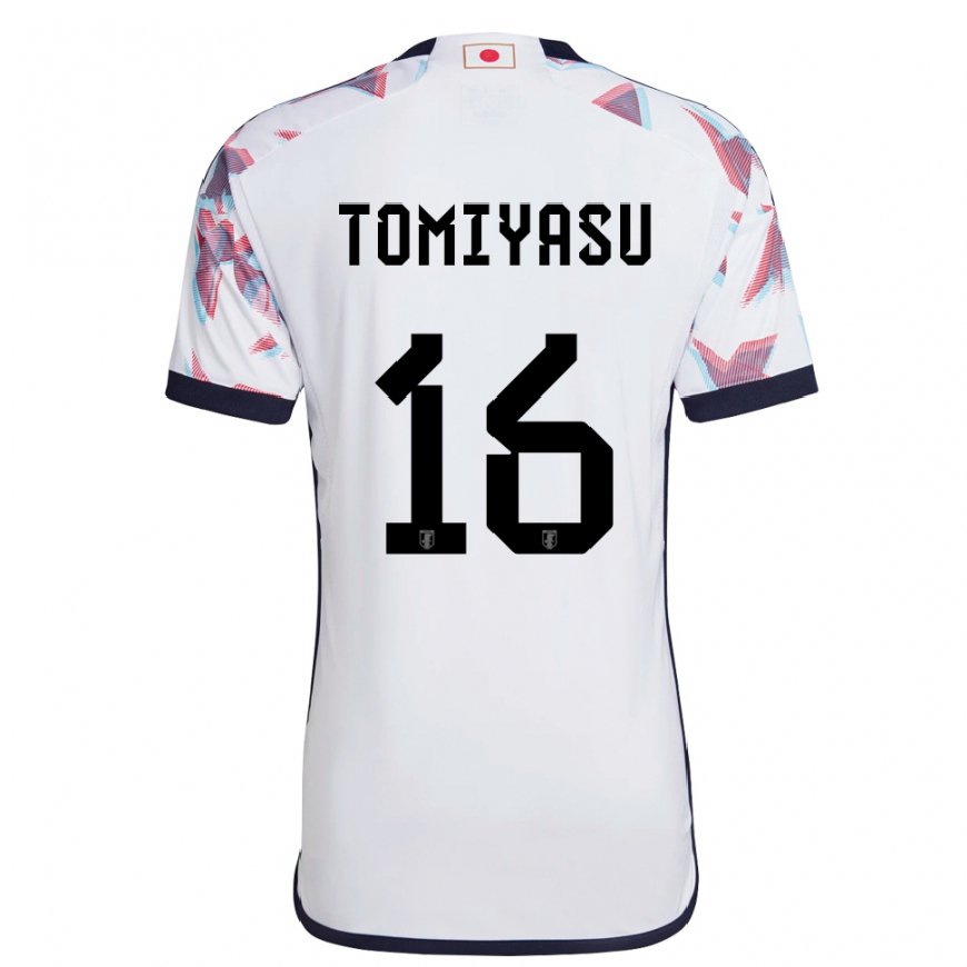 Kandiny Herren Japanische Takehiro Tomiyasu #16 Weiß Auswärtstrikot Trikot 22-24 T-shirt