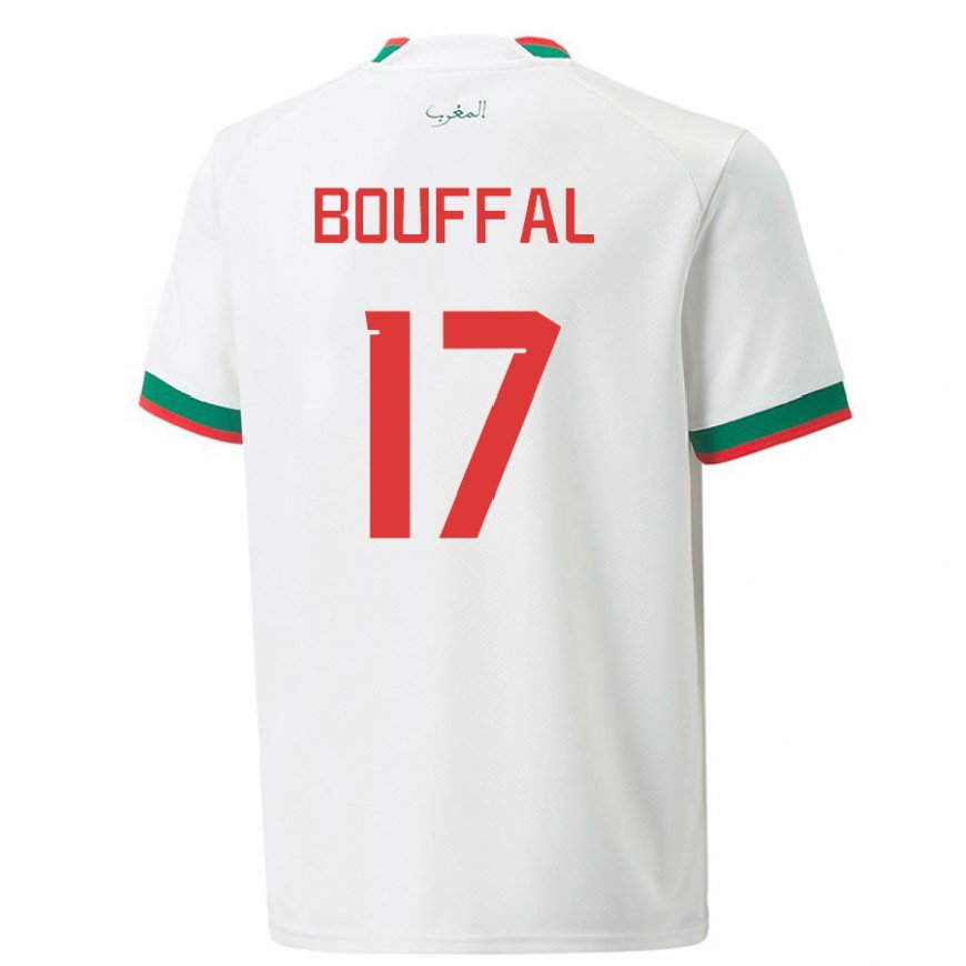 Kandiny Herren Marokkanische Soufiane Bouffal #17 Weiß Auswärtstrikot Trikot 22-24 T-shirt