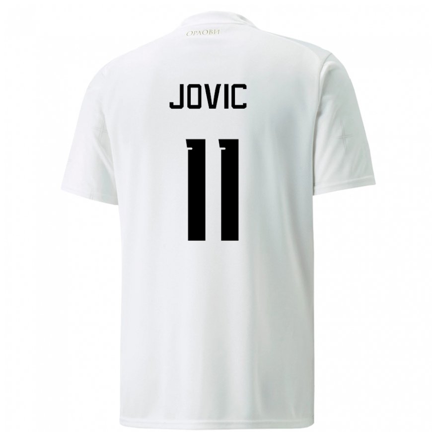 Kandiny Herren Serbische Luka Jovic #11 Weiß Auswärtstrikot Trikot 22-24 T-shirt