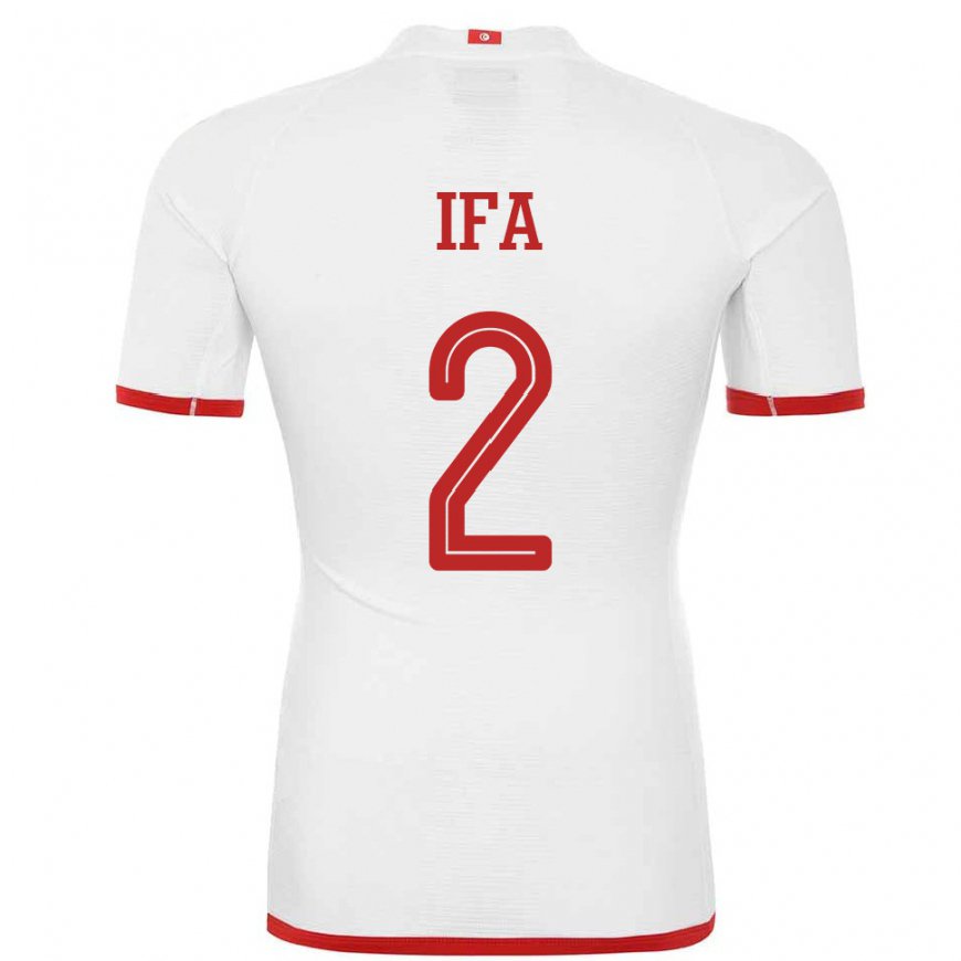 Kandiny Herren Tunesische Bilel Ifa #2 Weiß Auswärtstrikot Trikot 22-24 T-shirt