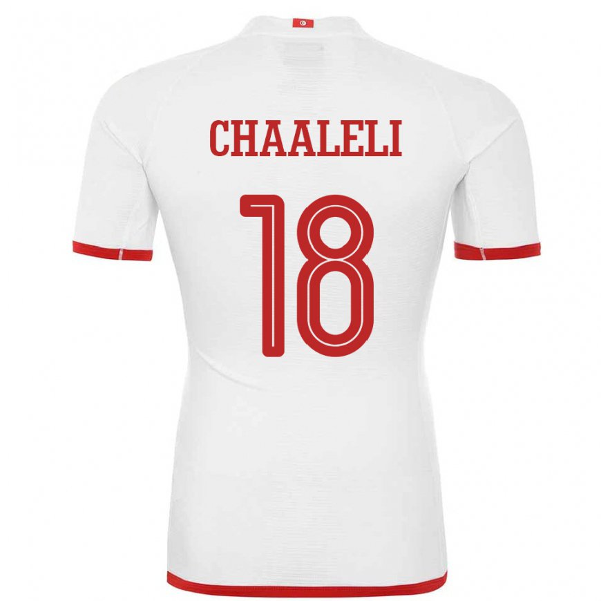 Kandiny Herren Tunesische Ghaliene Chaaleli #18 Weiß Auswärtstrikot Trikot 22-24 T-shirt