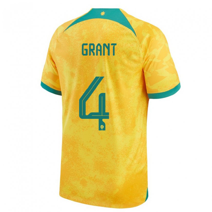 Kandiny Damen Australische Rhyan Grant #4 Gold Heimtrikot Trikot 22-24 T-shirt