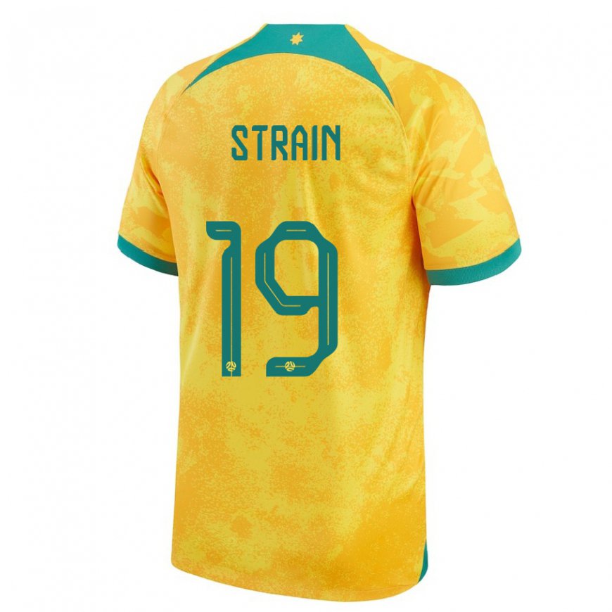 Kandiny Damen Australische Ryan Strain #19 Gold Heimtrikot Trikot 22-24 T-shirt