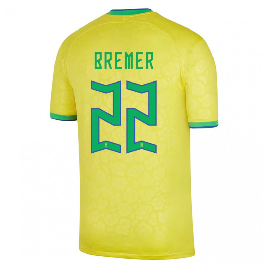 Kandiny Damen Brasilianische Bremer #22 Gelb Heimtrikot Trikot 22-24 T-shirt