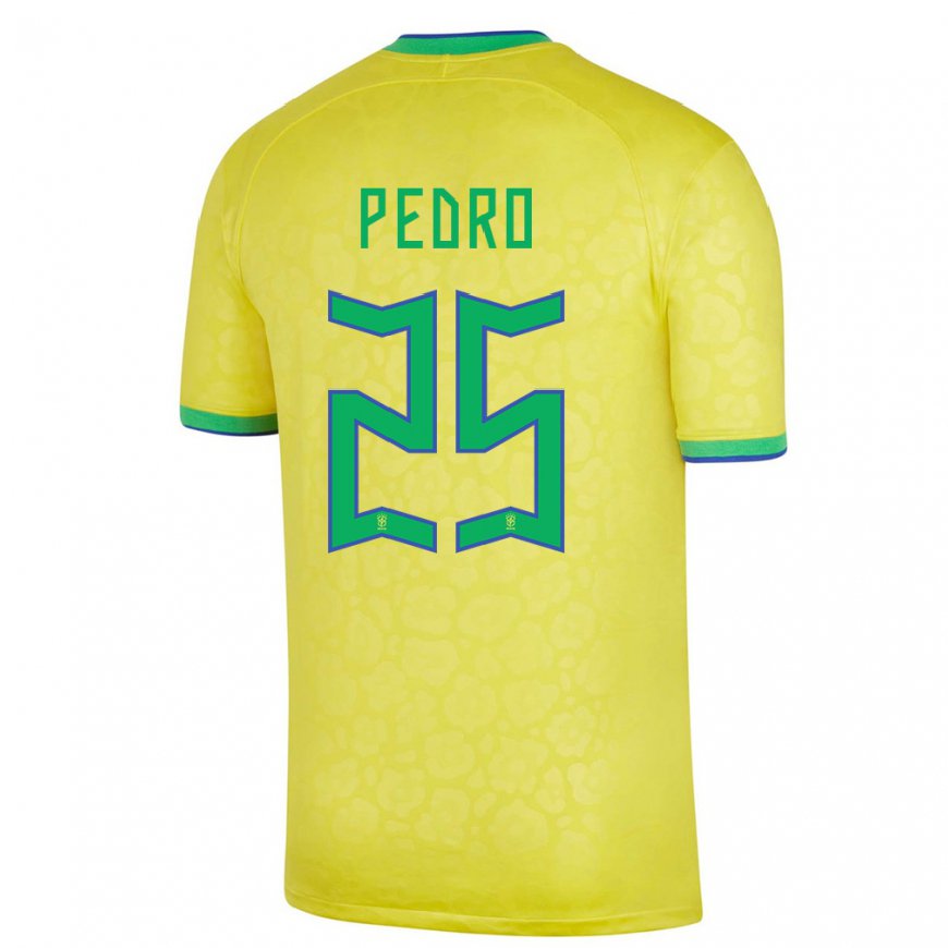 Kandiny Damen Brasilianische Pedro #25 Gelb Heimtrikot Trikot 22-24 T-shirt