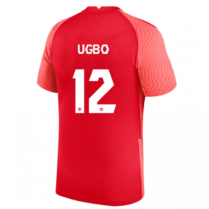 Kandiny Damen Kanadische Ike Ugbo #12 Rot Heimtrikot Trikot 22-24 T-shirt