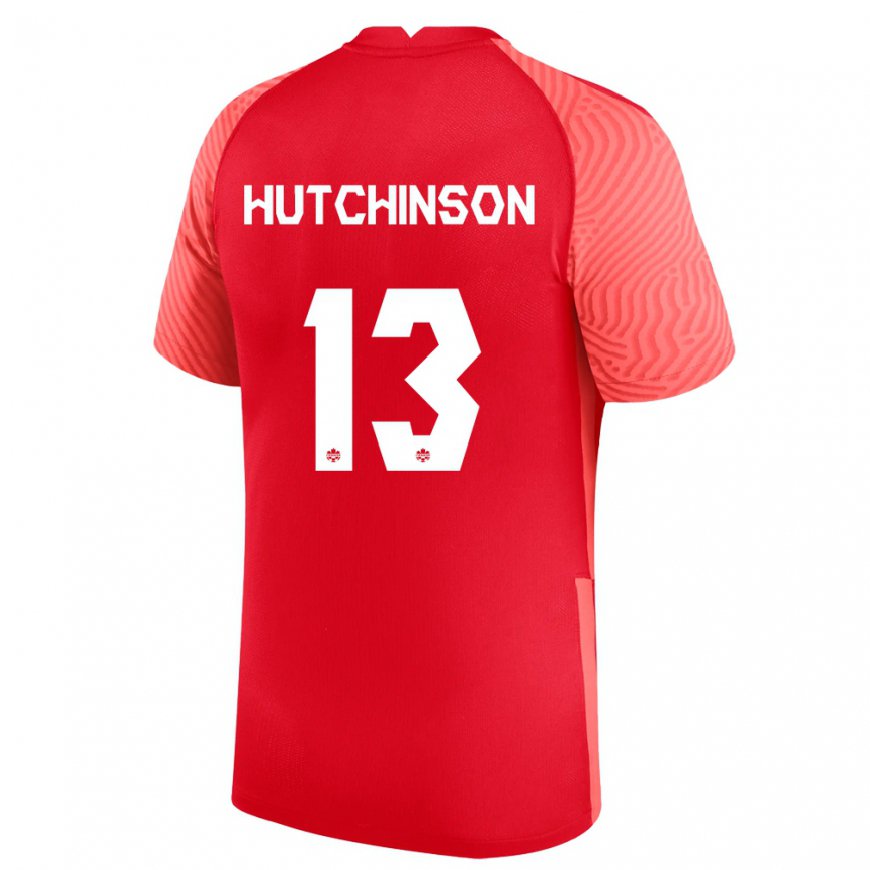 Kandiny Damen Kanadische Atiba Hutchinson #13 Rot Heimtrikot Trikot 22-24 T-shirt