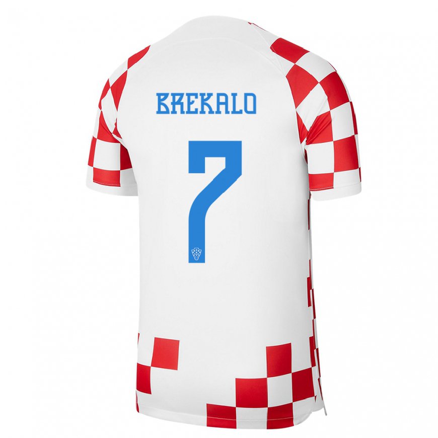 Kandiny Damen Kroatische Josip Brekalo #7 Rot-weiss Heimtrikot Trikot 22-24 T-shirt
