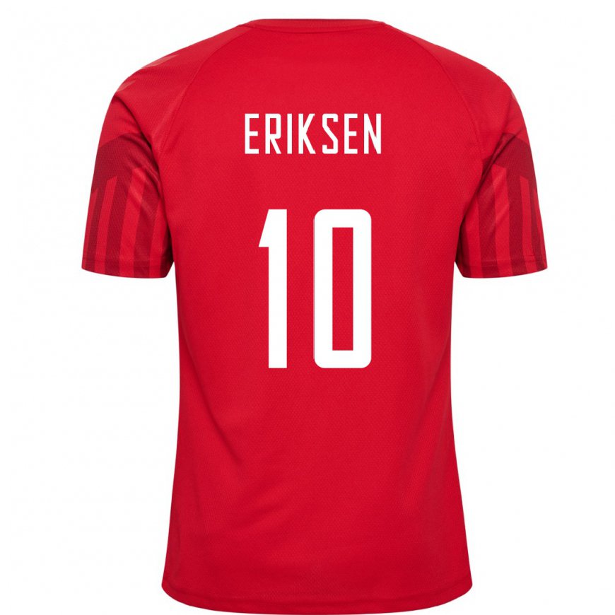 Kandiny Damen Dänische Christian Eriksen #10 Rot Heimtrikot Trikot 22-24 T-shirt