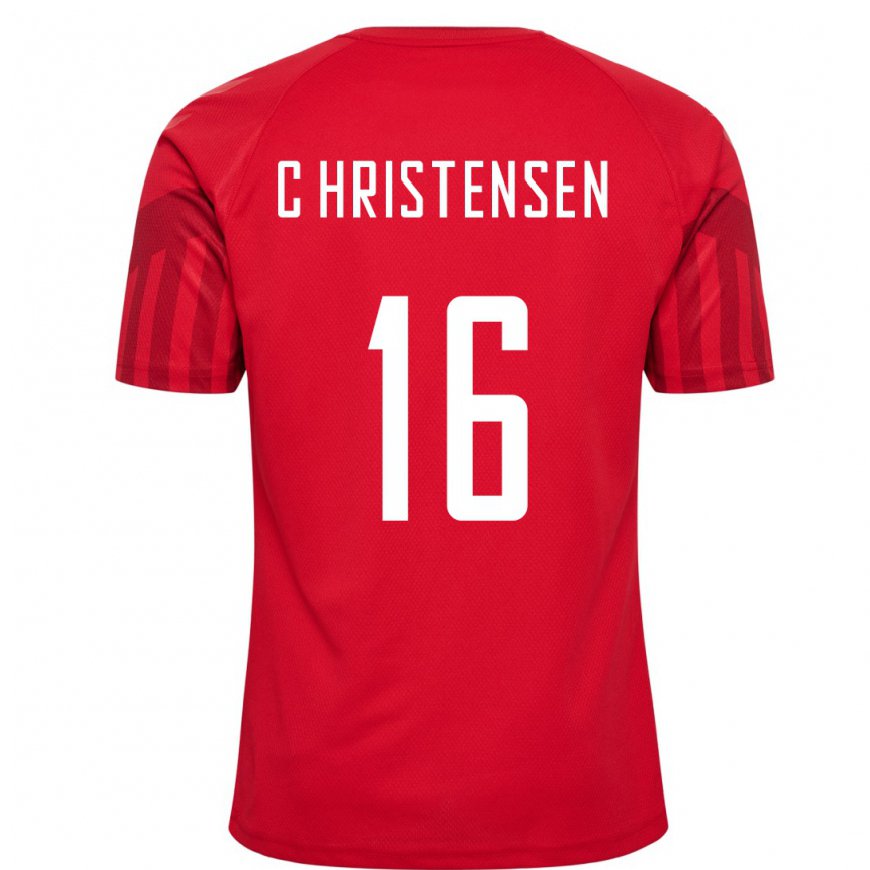 Kandiny Damen Dänische Oliver Christensen #16 Rot Heimtrikot Trikot 22-24 T-shirt