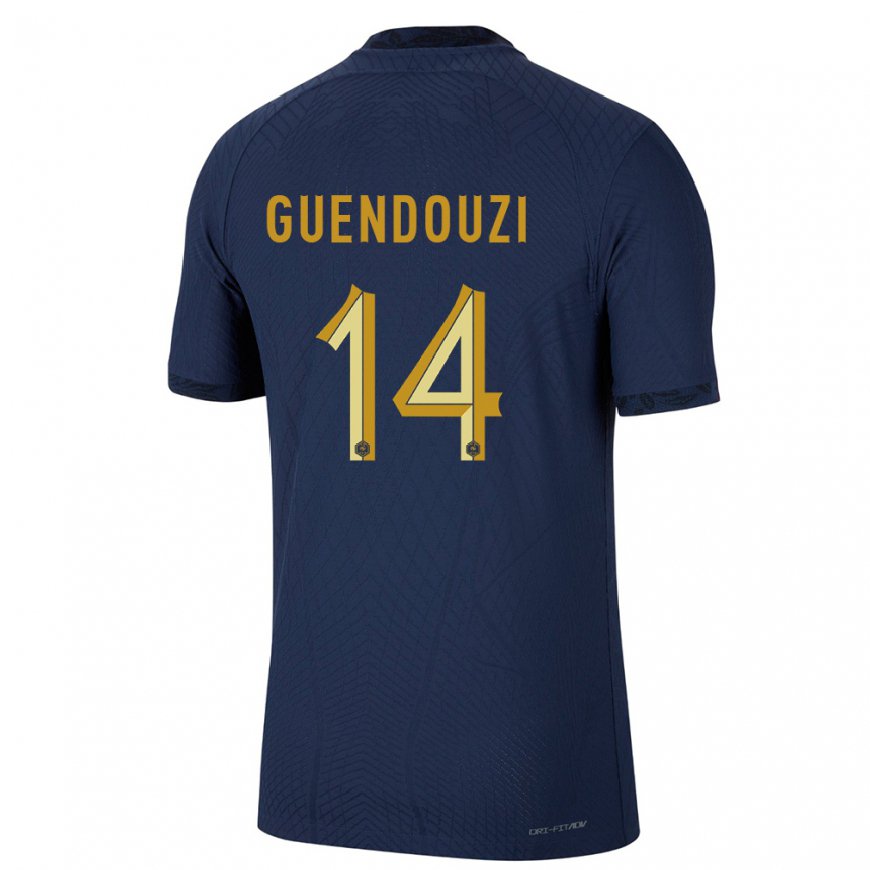 Kandiny Damen Französische Matteo Guendouzi #14 Marineblau Heimtrikot Trikot 22-24 T-shirt