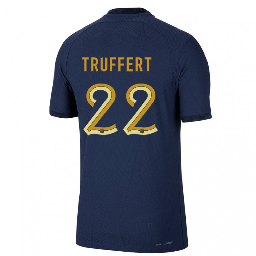 Kandiny Damen Französische Adrien Truffert #22 Marineblau Heimtrikot Trikot 22-24 T-shirt