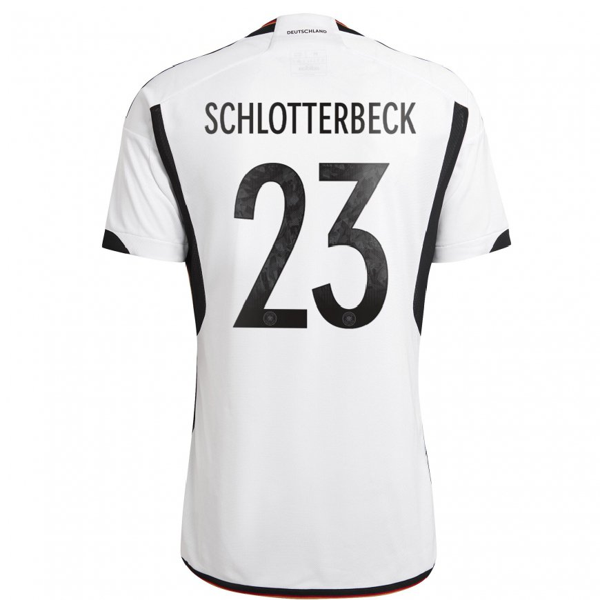 Kandiny Damen Deutsche Nico Schlotterbeck #23 Weiß Schwarz Heimtrikot Trikot 22-24 T-shirt