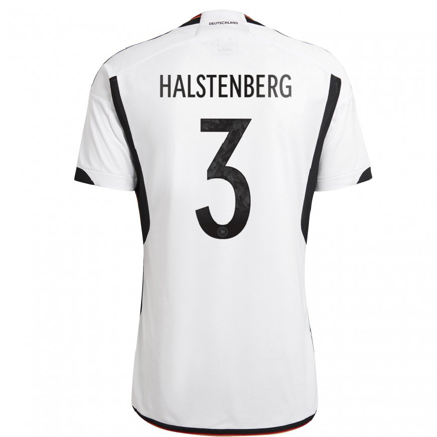 Kandiny Damen Deutsche Marcel Halstenberg #3 Weiß Schwarz Heimtrikot Trikot 22-24 T-shirt