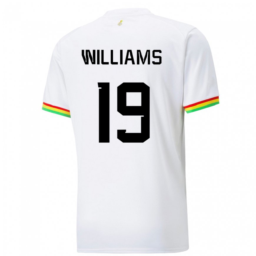 Kandiny Damen Ghanaische Inaki Williams #19 Weiß Heimtrikot Trikot 22-24 T-shirt