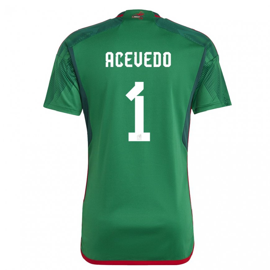 Kandiny Damen Mexikanische Carlos Acevedo #1 Grün Heimtrikot Trikot 22-24 T-shirt