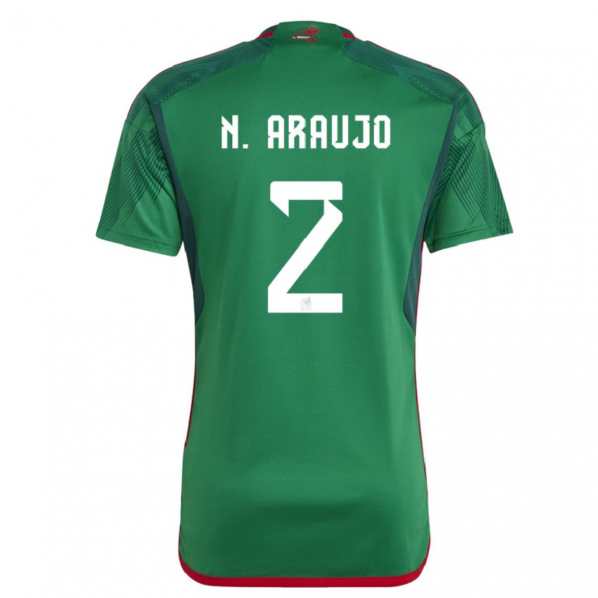 Kandiny Damen Mexikanische Nestor Araujo #2 Grün Heimtrikot Trikot 22-24 T-shirt