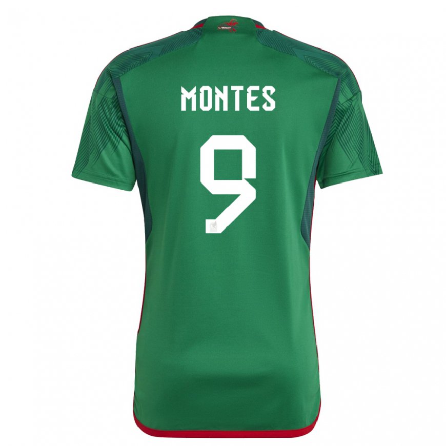 Kandiny Damen Mexikanische Cesar Montes #9 Grün Heimtrikot Trikot 22-24 T-shirt