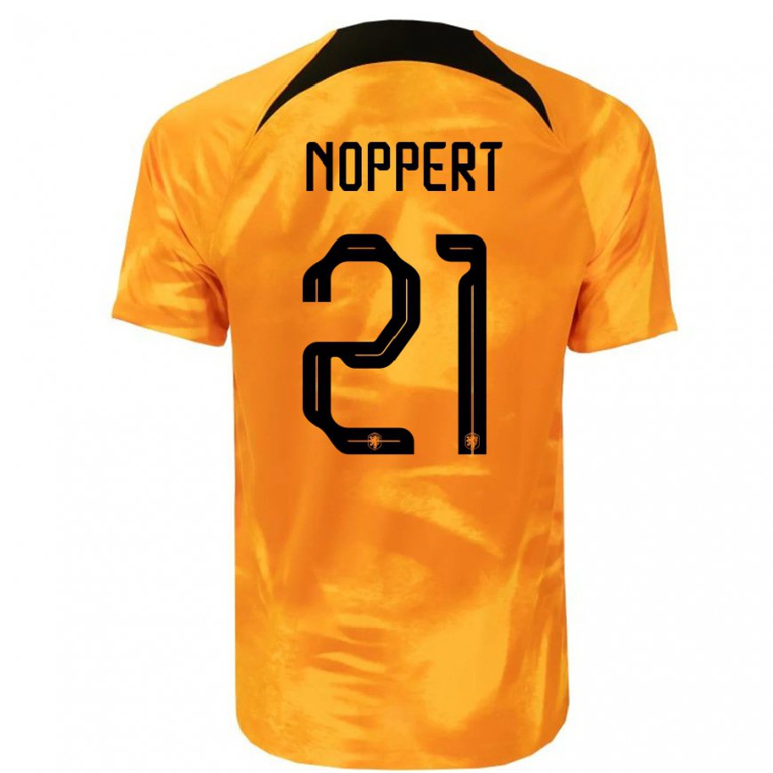 Kandiny Damen Niederländische Andries Noppert #21 Laser-orange Heimtrikot Trikot 22-24 T-shirt