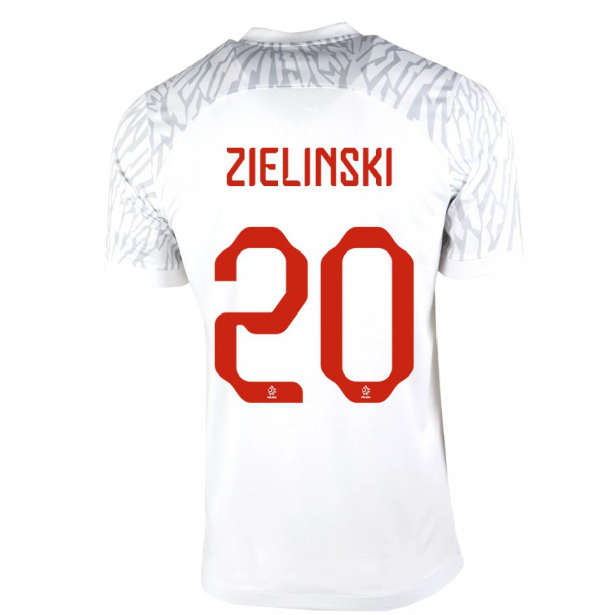 Kandiny Damen Polnische Piotr Zielinski #20 Weiß Heimtrikot Trikot 22-24 T-shirt